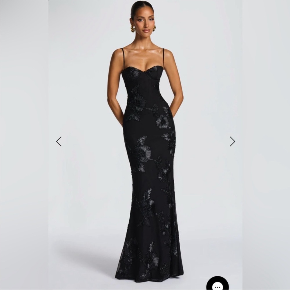 Babyboo fashion black floral gown